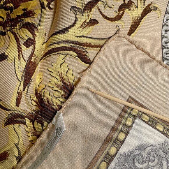 Max Mara Italian Silk Scarf Baroque Print - Picture 13 of 13